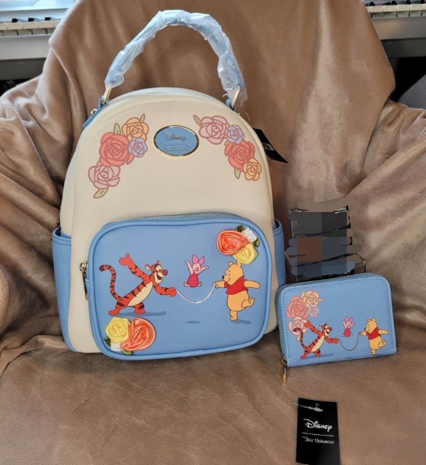 Our Universe Disney Winnie the Pooh Jump rope Floral Mini Backpack wallet Set