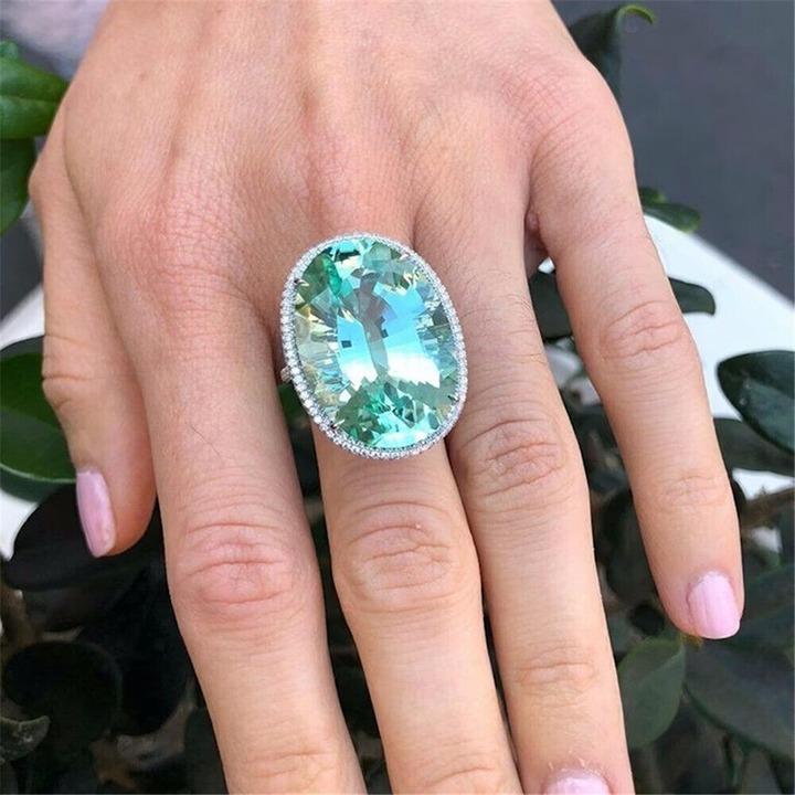 Gorgeous 925 Silver Plated Cubic Zircon Ring Women Wedding Jewelry Gift Sz 6-10