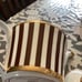 Henri Bendel Striped Teapot Brown White & Gold Bone Italy Stripe