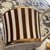 Henri Bendel Striped Teapot Brown White & Gold Bone Italy Stripe