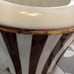 Henri Bendel Striped Teapot Brown White & Gold Bone Italy Stripe
