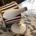 Henri Bendel Striped Teapot Brown White & Gold Bone Italy Stripe