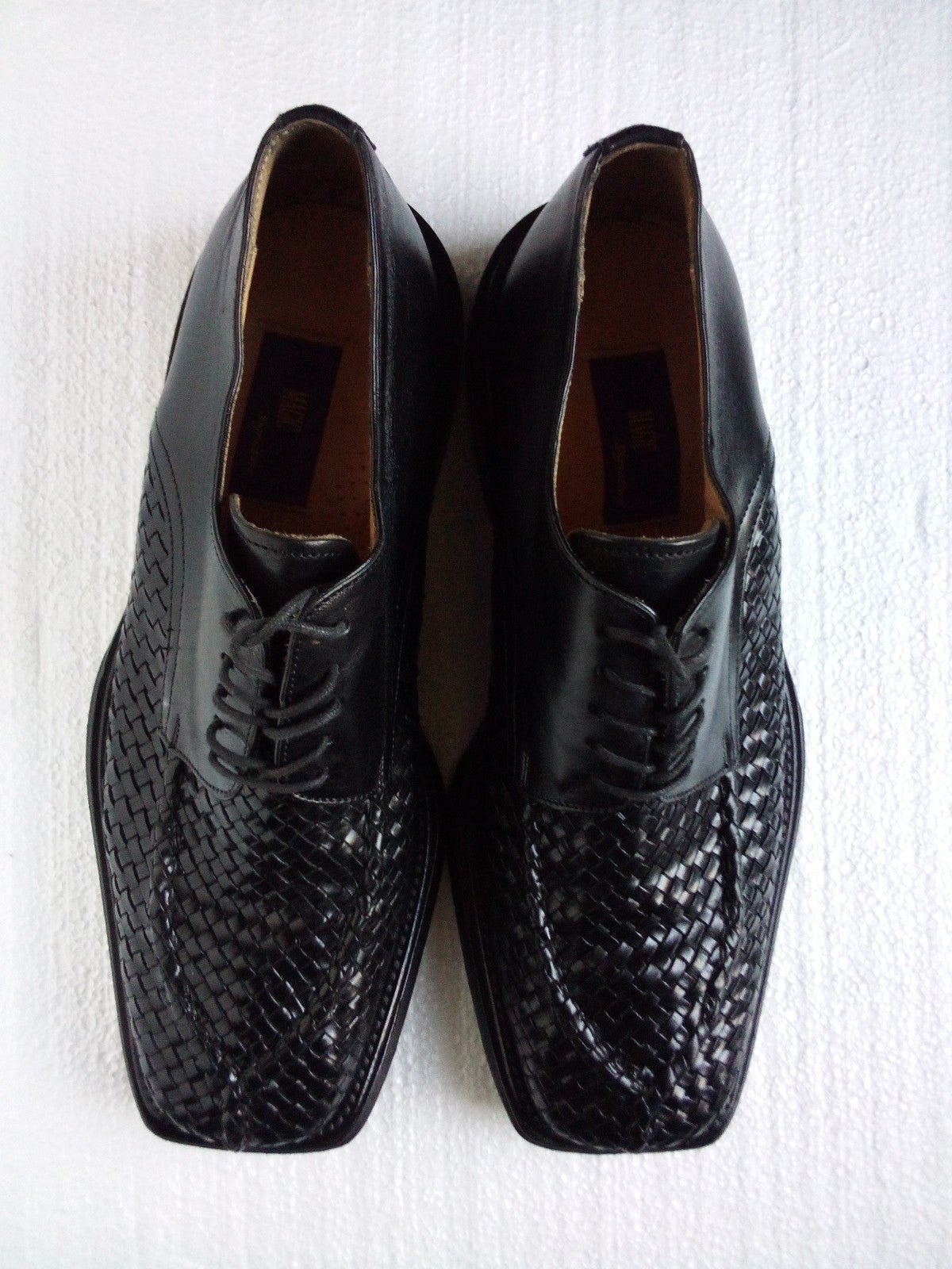 Earvin Magic Johnson Signature Handmade Woven Leather Shoes Men's 9.5 Black