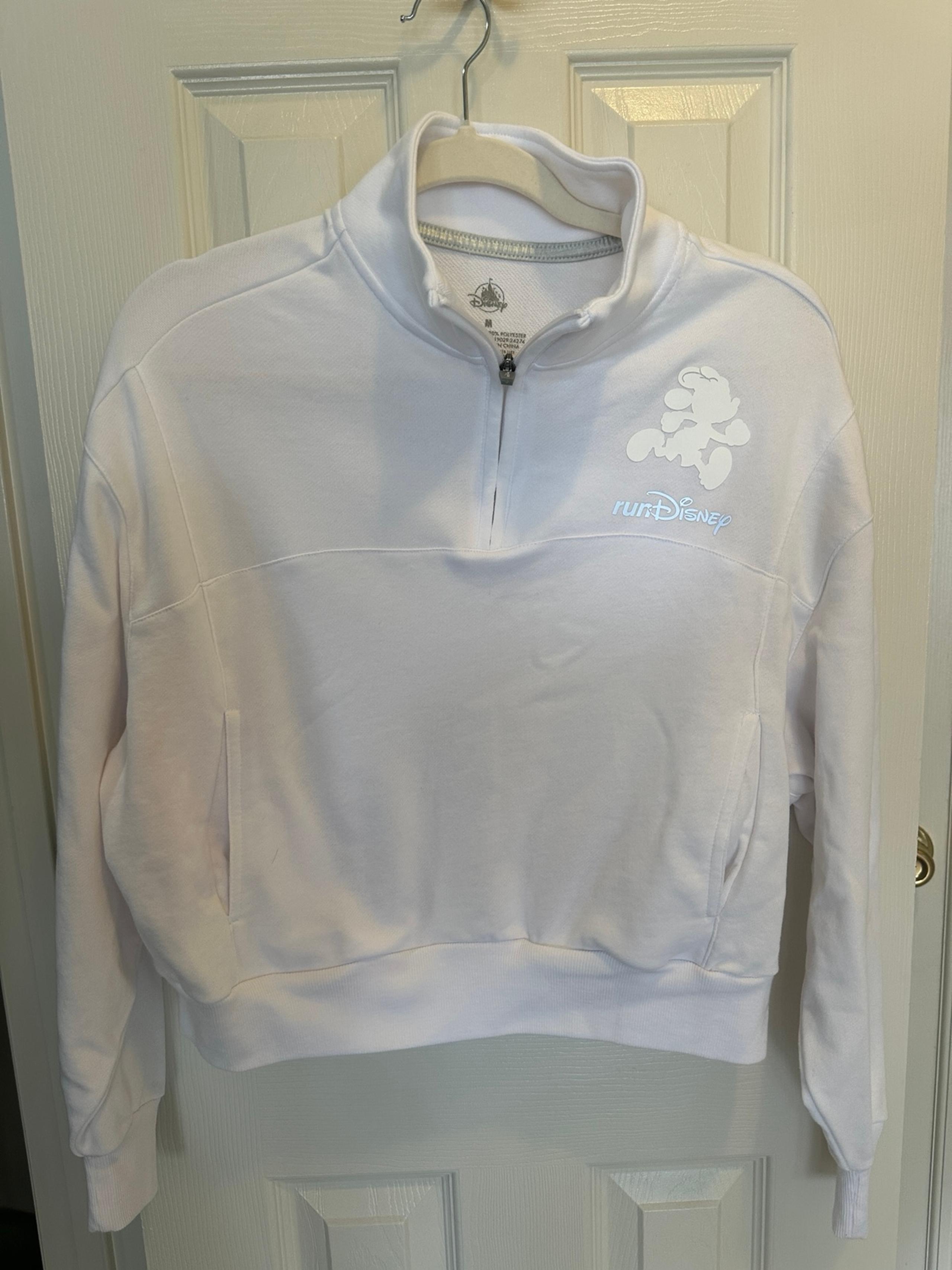 Disney Parks RunDisney Minnie Quarter Zip White Medium