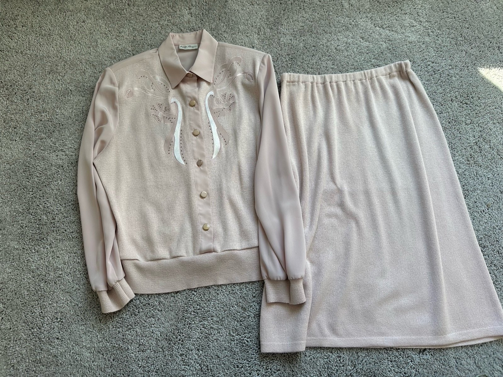 Philippe Marques vintage blouse sweater suit business casual classy size 12 14
