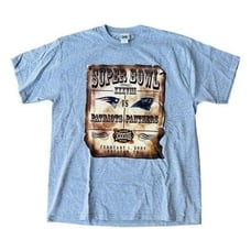 Lee Sport Vintage Super Bowl XXXVII 2004 Patriots / Panthers T-Shirt Men's Large