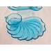 Hazel Atlas Glass 2 Capri Blue Colonial Swirl Seashell Snack Plate & Cup Sets
