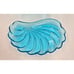 Hazel Atlas Glass 2 Capri Blue Colonial Swirl Seashell Snack Plate & Cup Sets