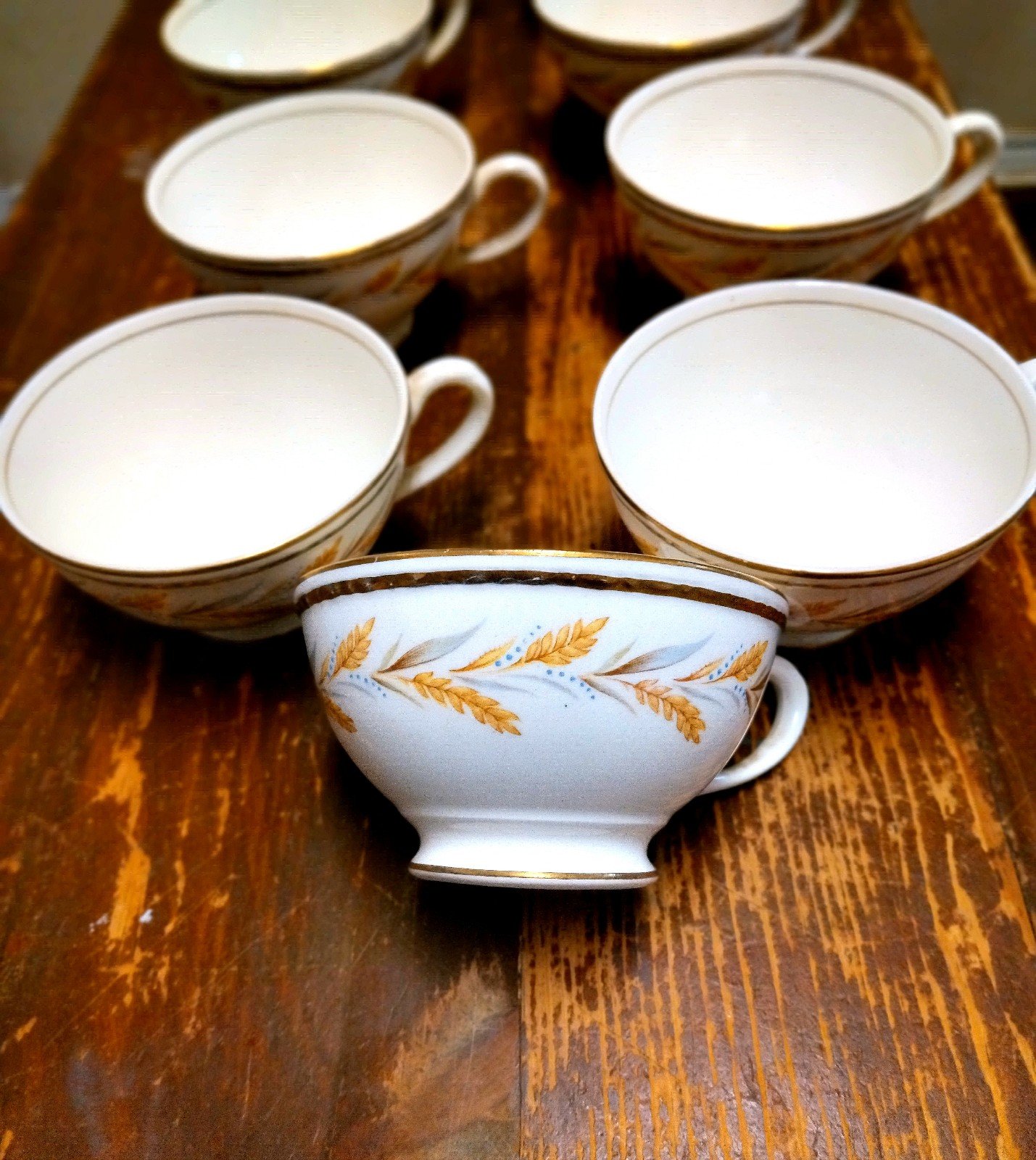 Mid Century modern Homer Laughlin Kingston Eggshell Georgian 1952 cups Set of 9