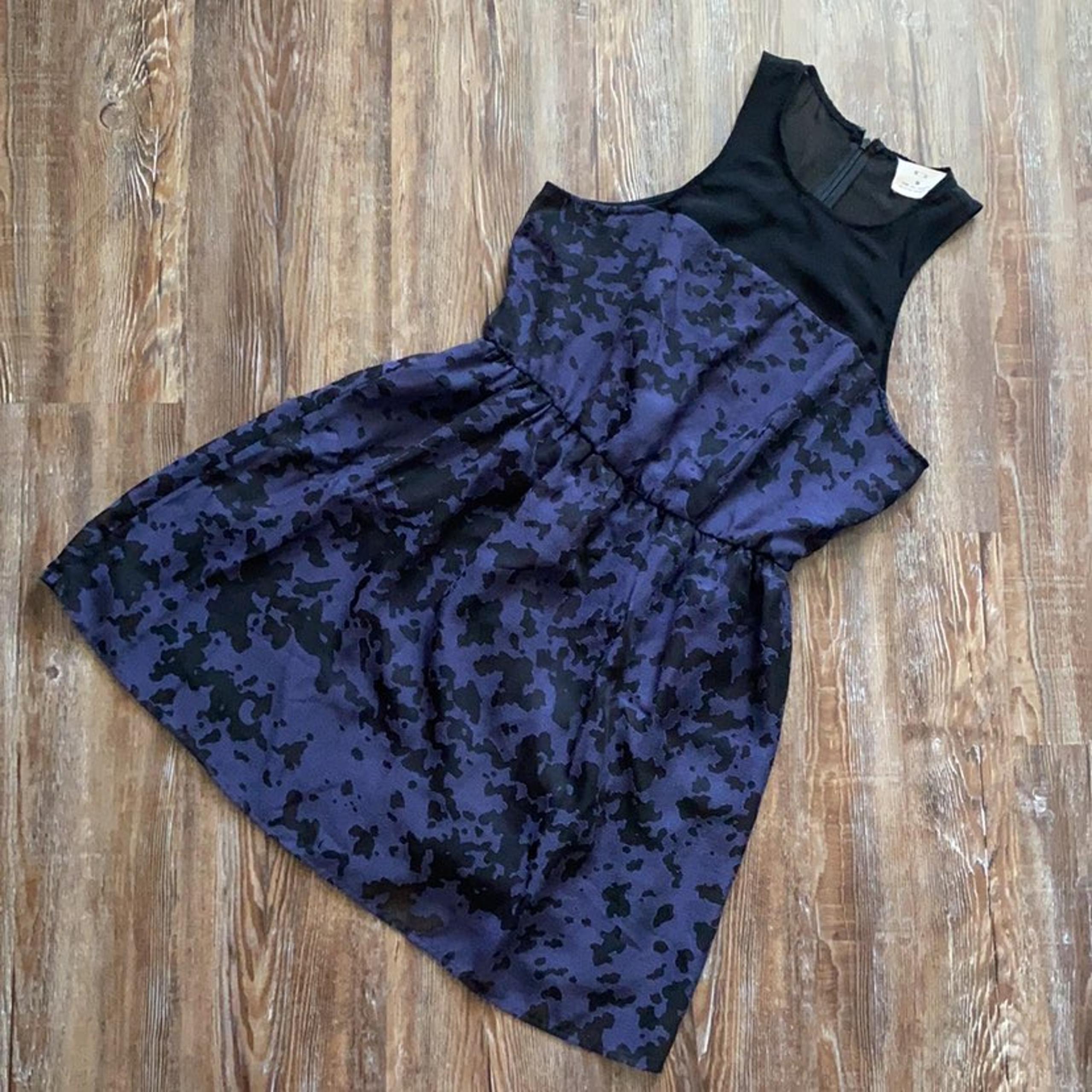 Pins & Needles Blue & Black Sleeveless Mini Cocktail Dress