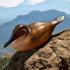 Vtg Wooden Duck Decoy Hand-Crafted Hand Painted Cranford Hickory NC Collectible