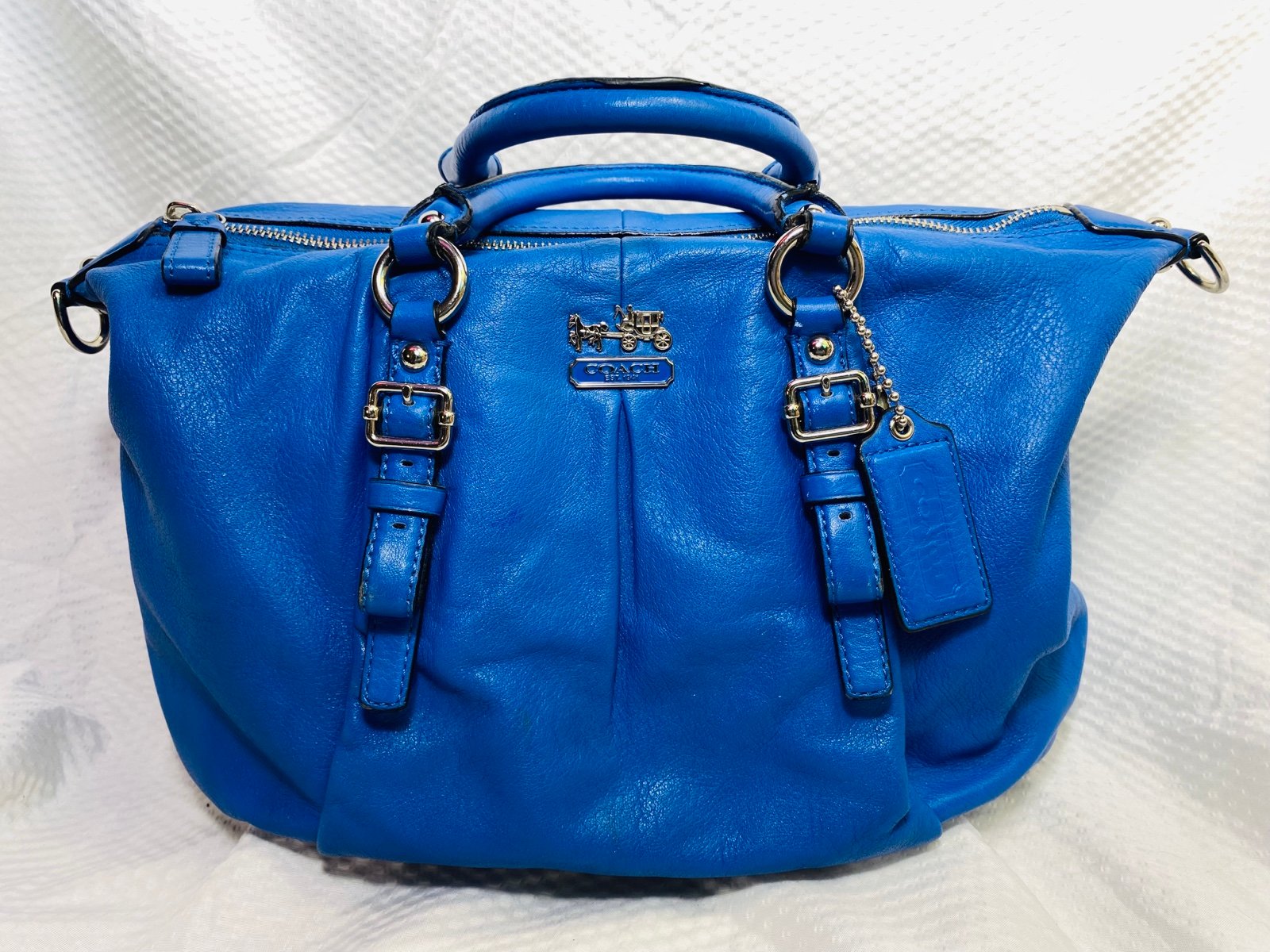 VTG Coach Madison Juliet Blue Leather Shoulder Satchel Bag Handbag Purse 21222