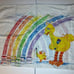 Vintage Sesame Street Muppets Learning Colors Twin Flat Bedsheet & 2 Pillow Case