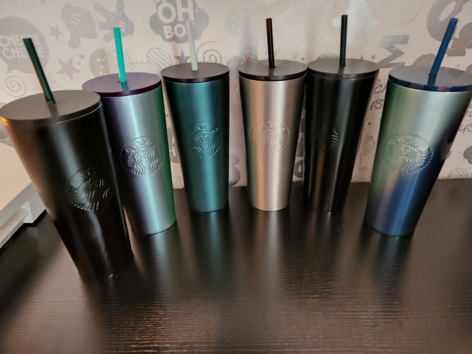6 piece stainless Steal starbucks tumbler set