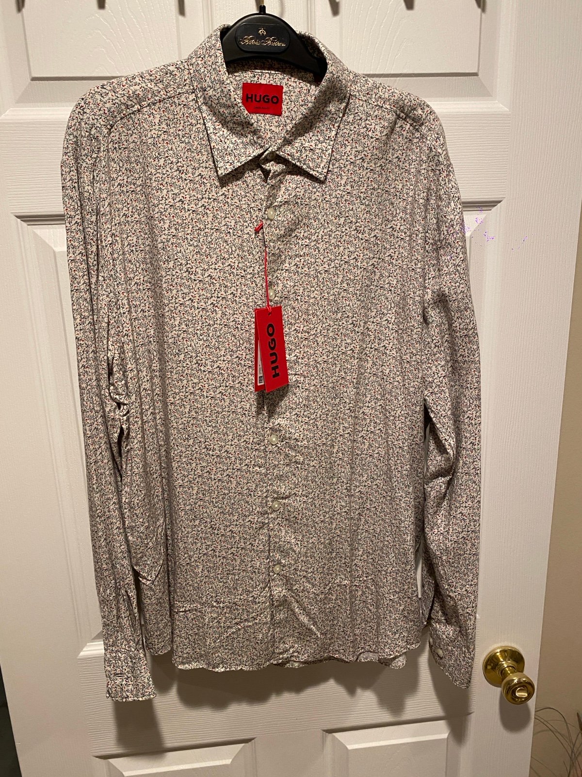 Hugo Boss Men’s Ermo Casual Slim Floral Print Shirt Size L NWT