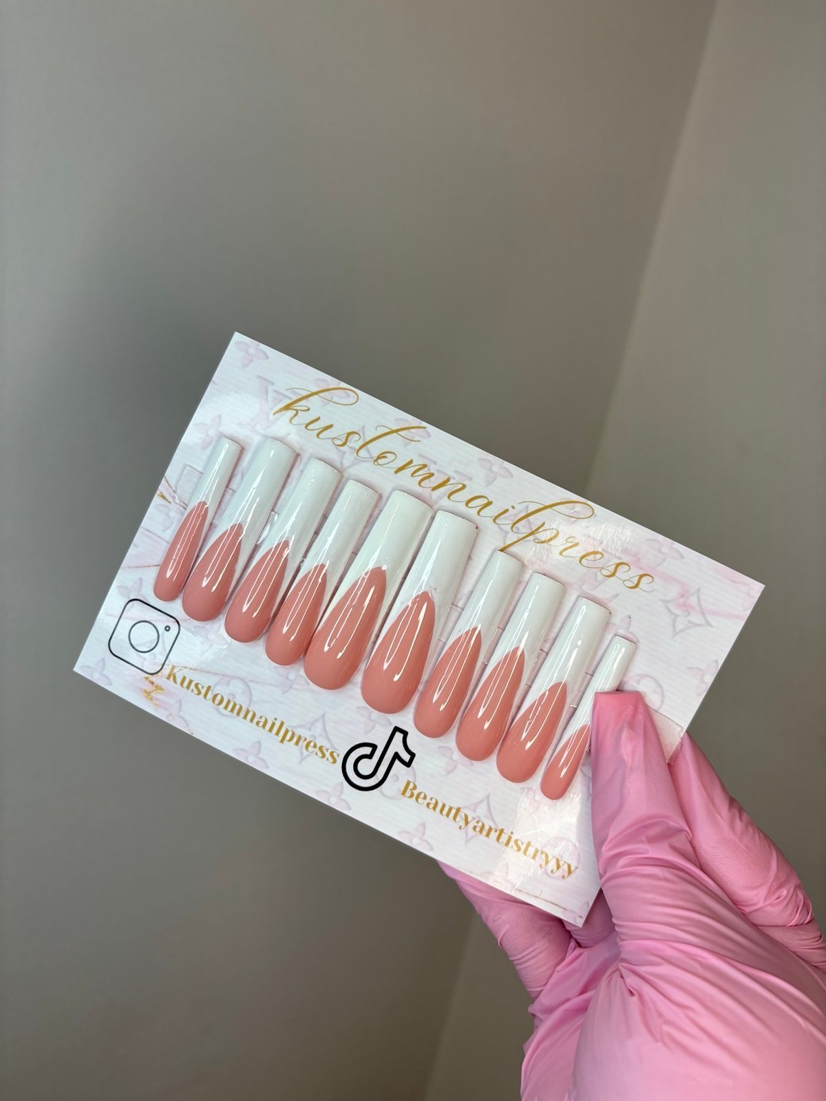 Classic French tip press on nails