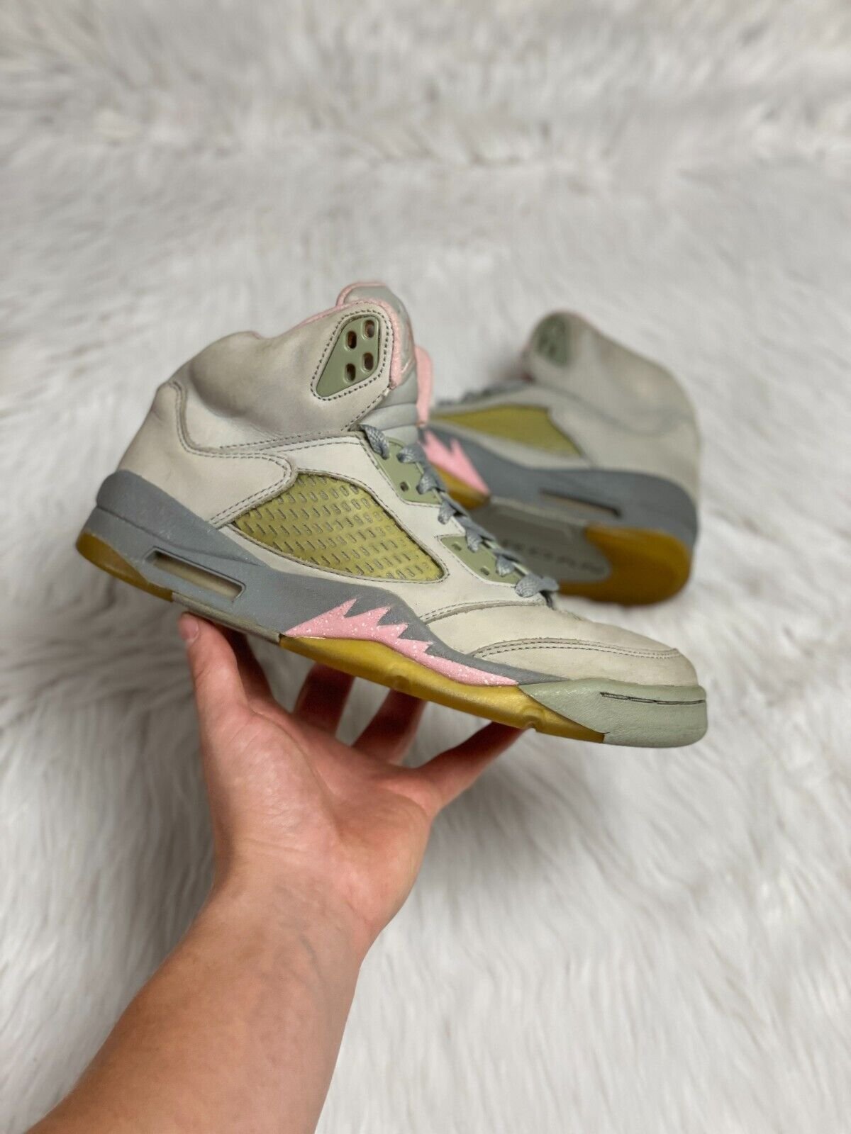Nike Air Jordan 5 V Retro Womens Lifestyle Shoes Gray Pink 313551-061 VNDS Sz 8