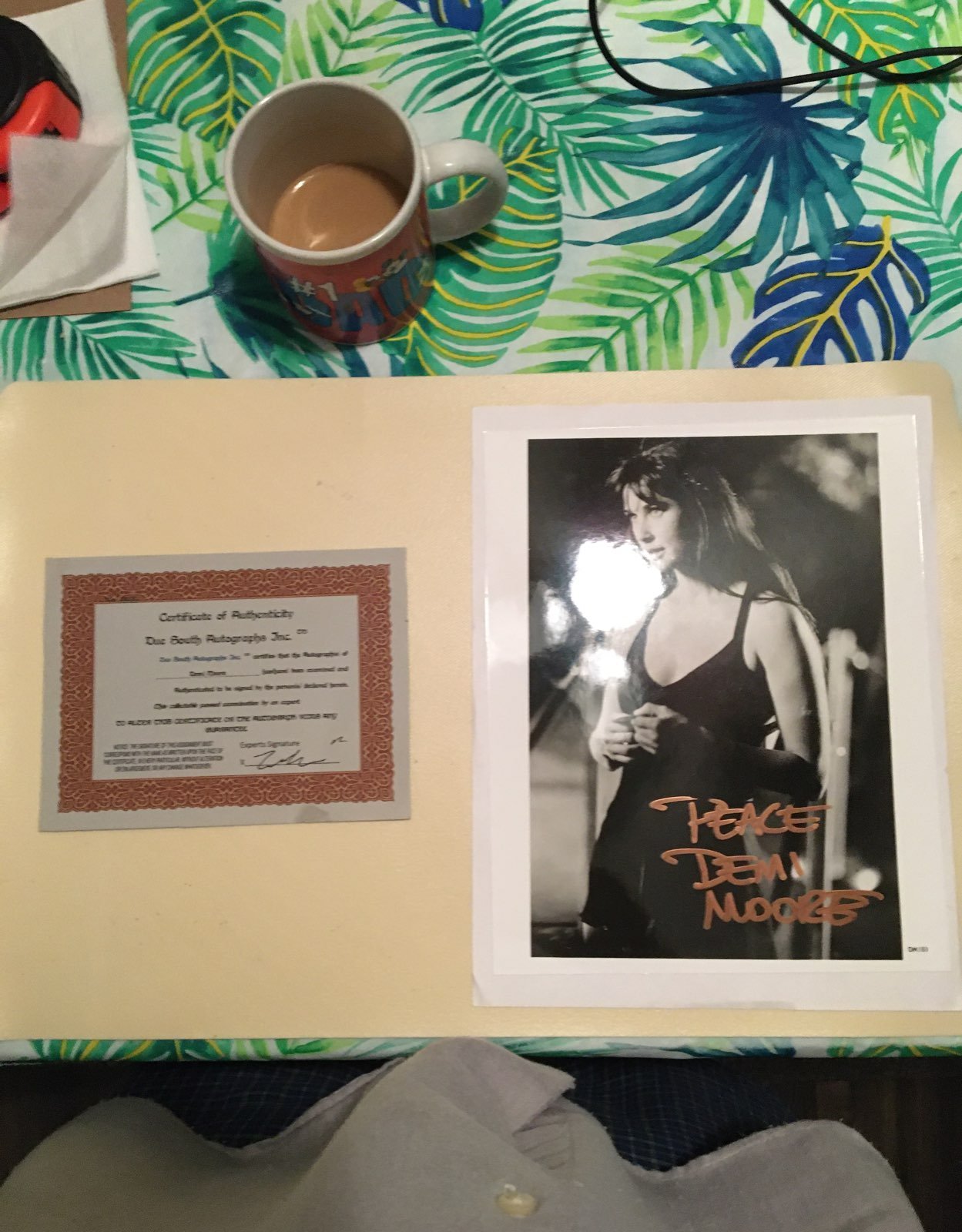 Certified autographed of Demi Moore