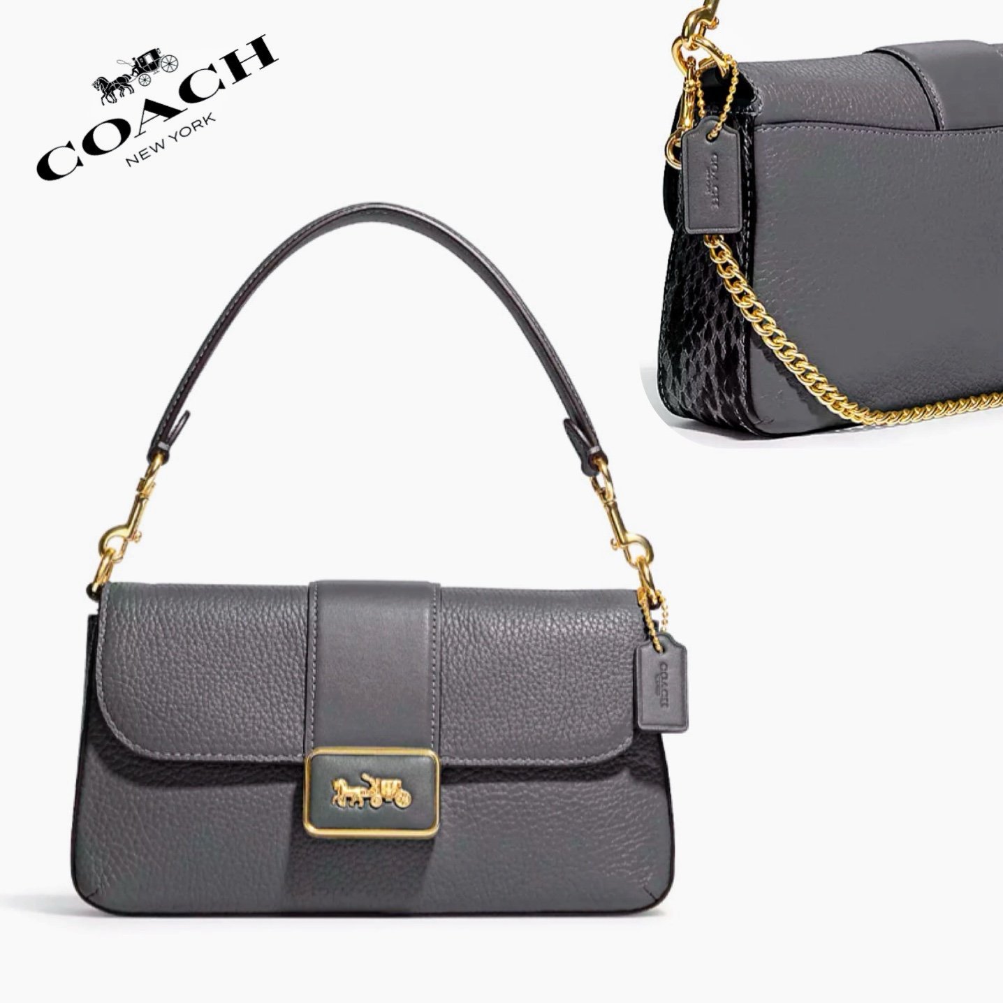 NWT COACH Mini Grace Crossbody Leather Shoulder Bag in Gold/Granite