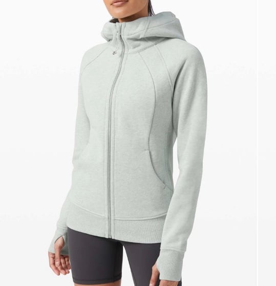 Lululemon Heathered Island Mist Scuba Hoodie *Light Cotton Fleece Size 8