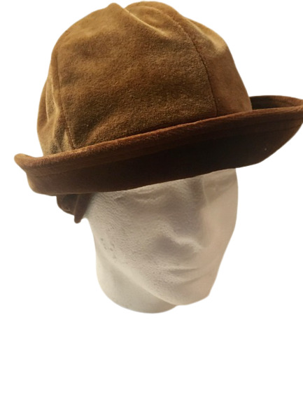 Happy Capper Brimmed Hat Ear Warmers Vintage 1950s Mid Mod Pony Tail Back Golden