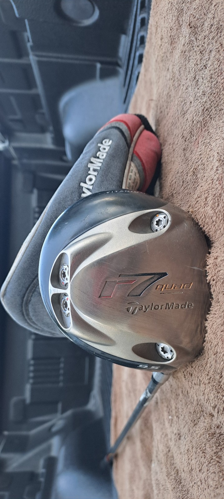 golf clubs TAYLOR MADE r7 quad 9.5 driver graphite S stiff flex RIGHT H cover