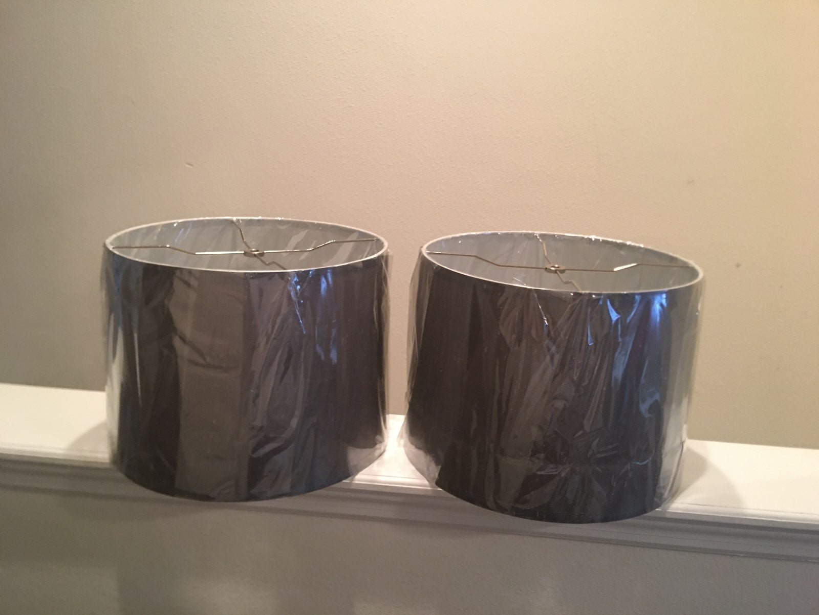2 Platinum Gray Dupioni Silk Lamp Shade
