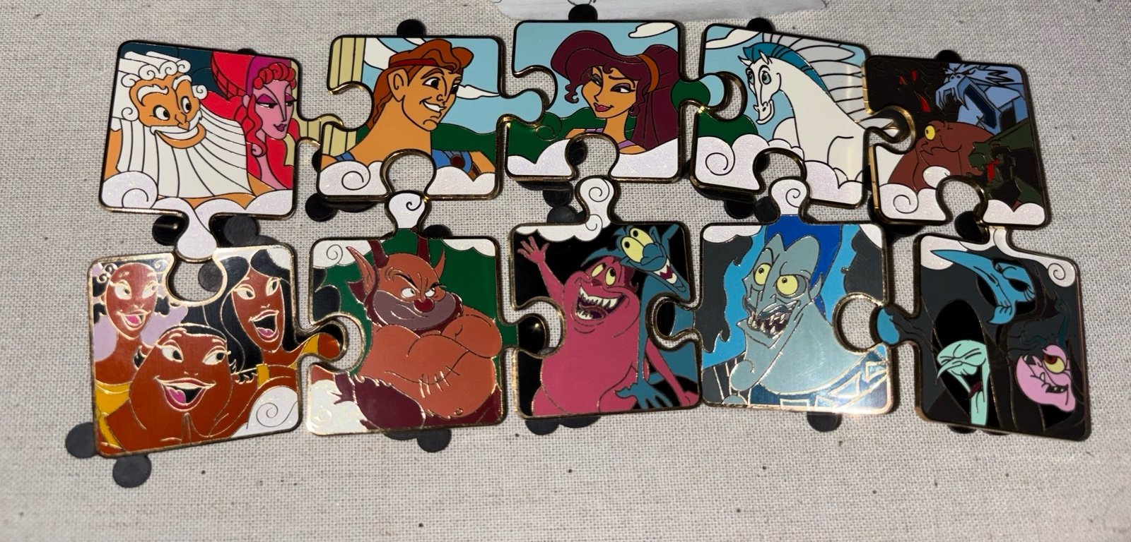 Disney Hercules Character Connection Puzzle LE 450 Pins Full Set