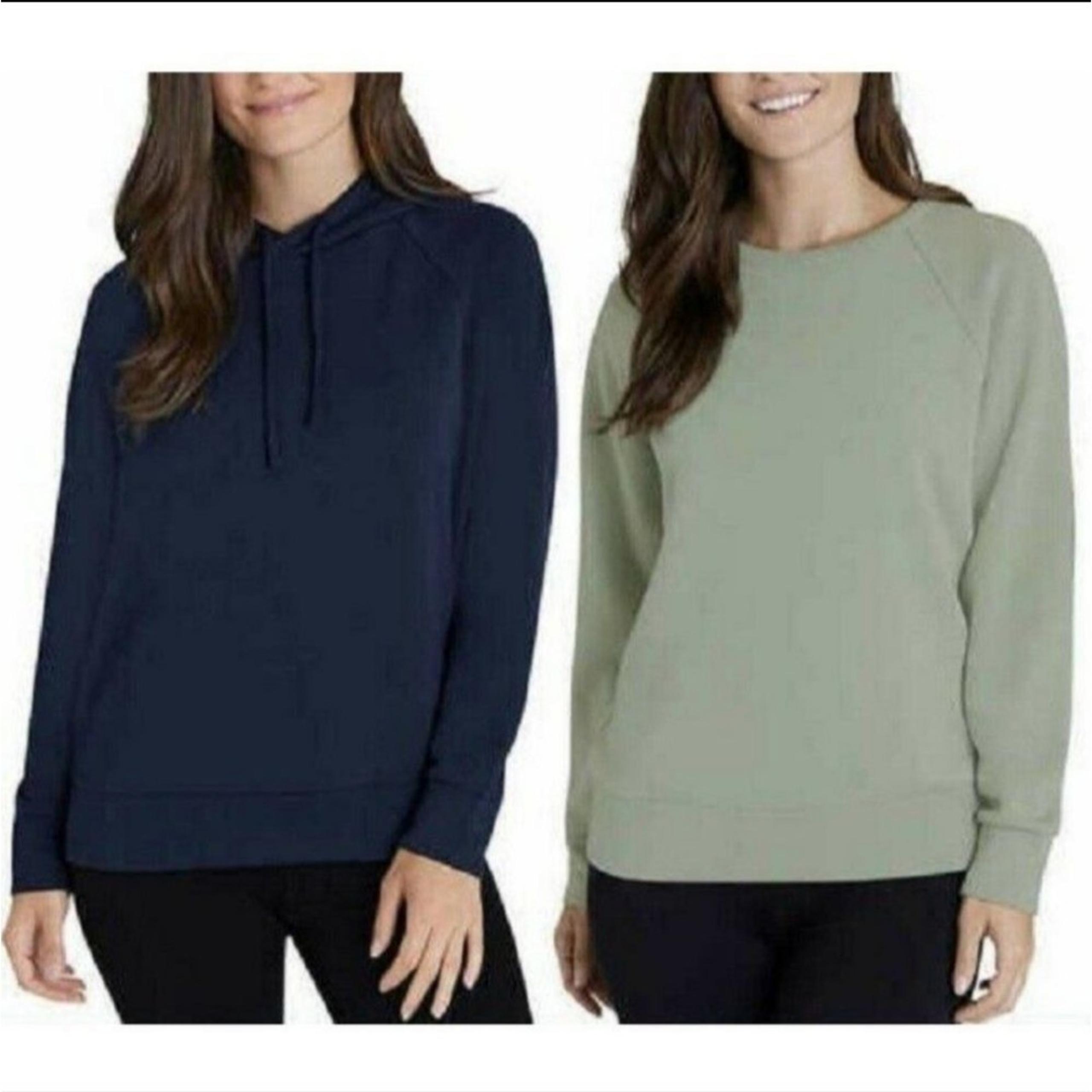 - Eddie Bauer Women's 2 Pack Sweatshirt and Hoodie Black/Basil SZ S NEW WI…