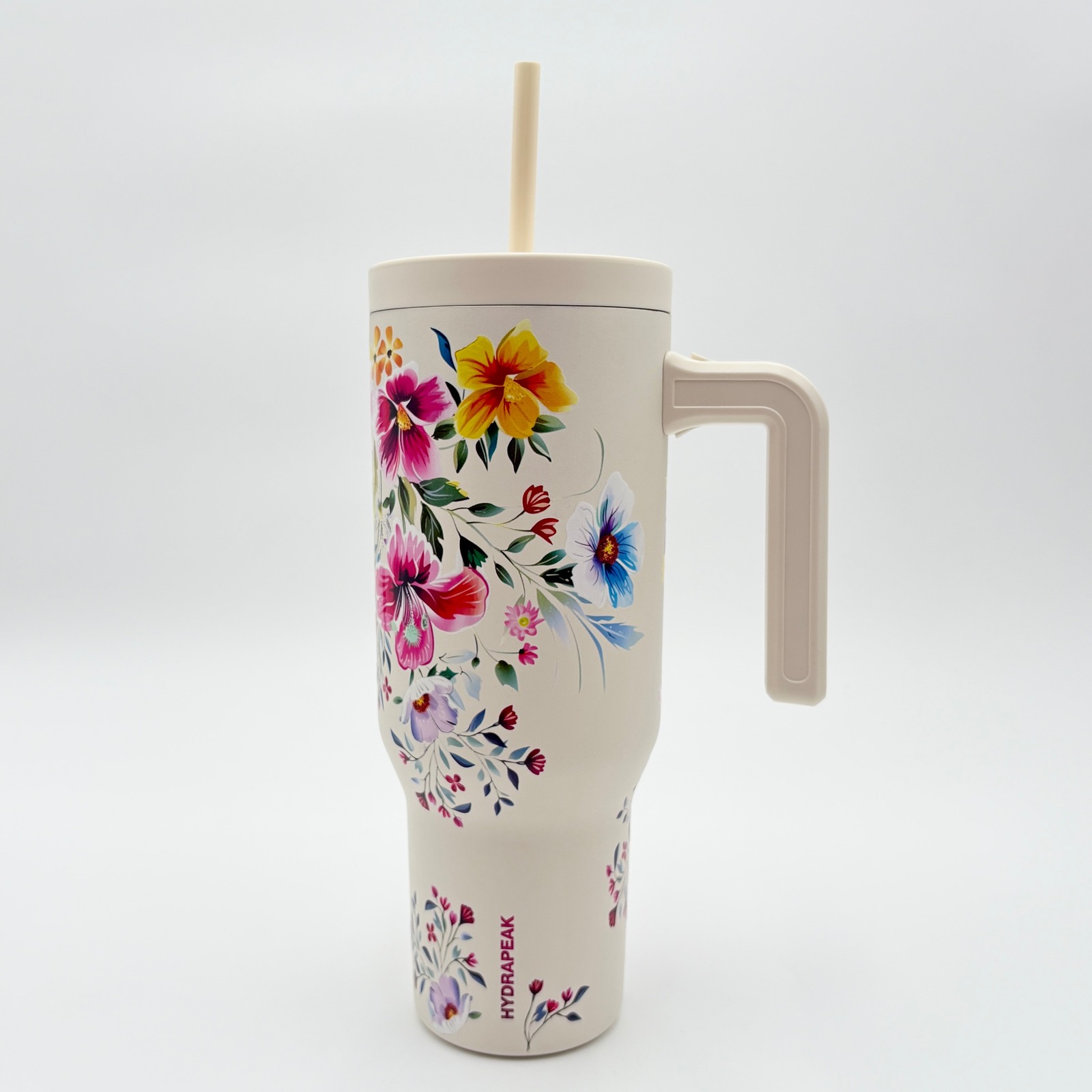 HYDRAPEAK Ivory Floral 40oz Voyager Mother's Day Gift Stainless Steel Tumbler
