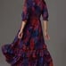 Farm Rio by Anthropologie Short-Sleeve V-Neck Tiered Ruffled Midi Dress, Size S