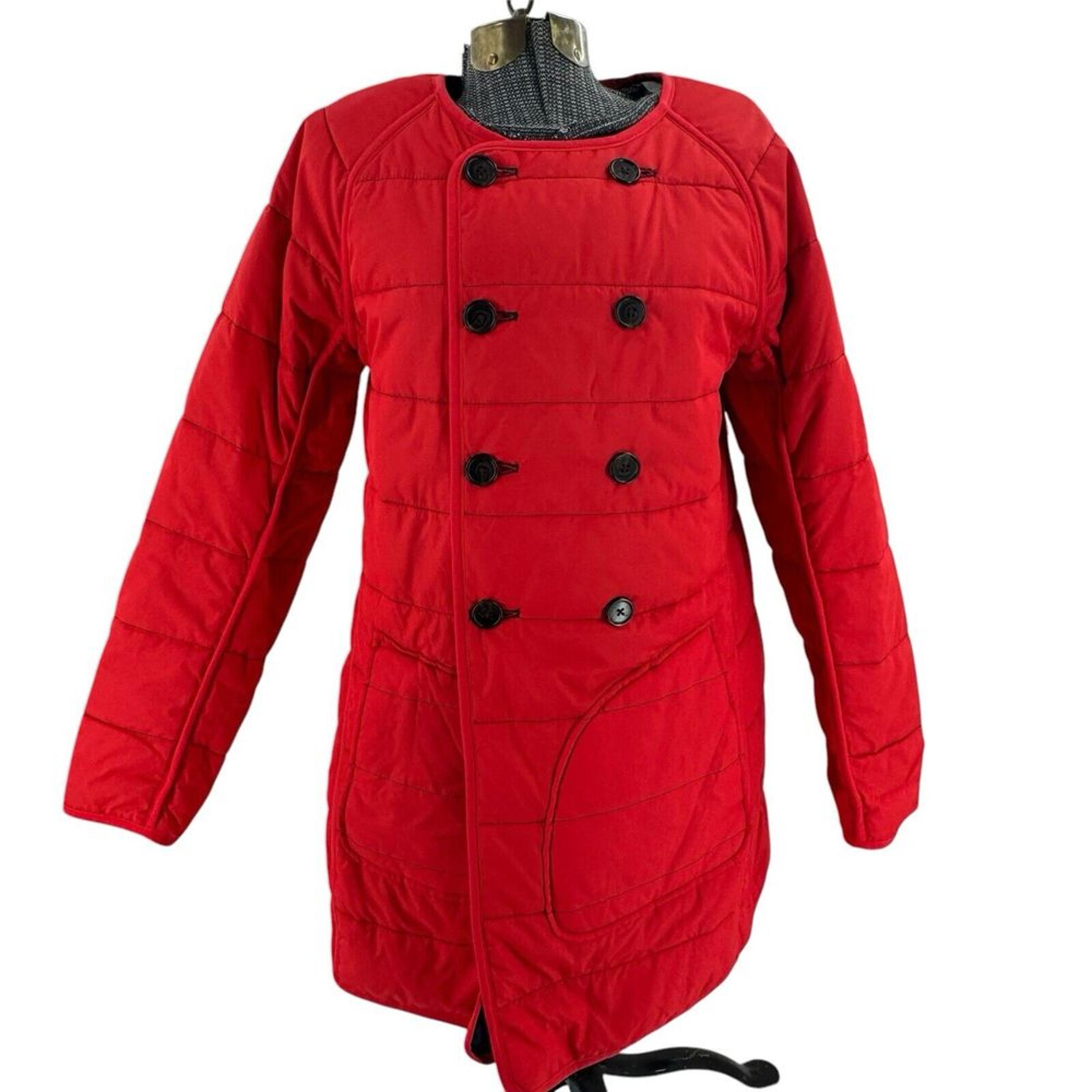 New J.Crew Reversible Puffer Jacket Red & Navy Quilted Outerwear Women's S $268