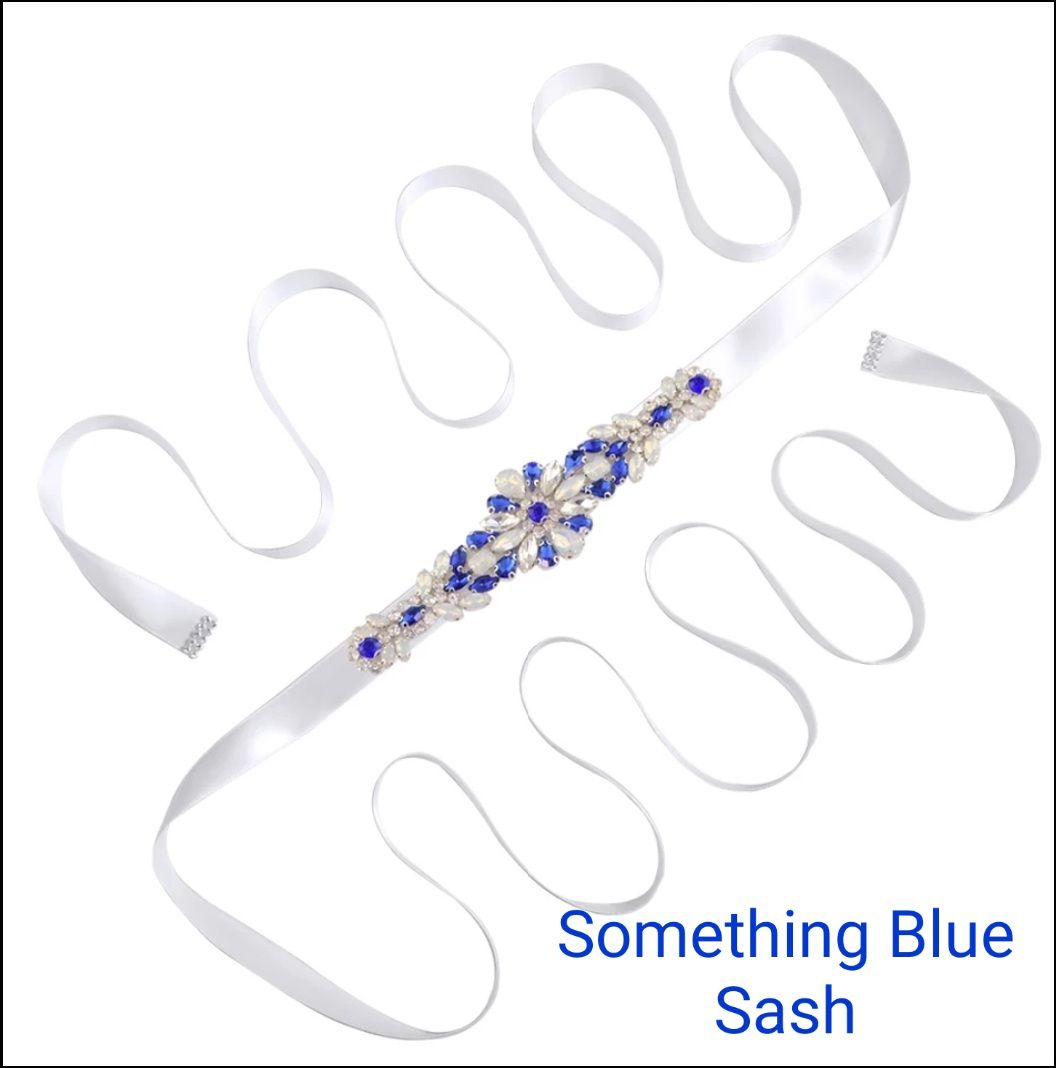 New Bridal Sash Something Blue