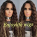 Human hair HD lace front water wave wig with highlights