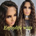 Human hair HD lace front water wave wig with highlights