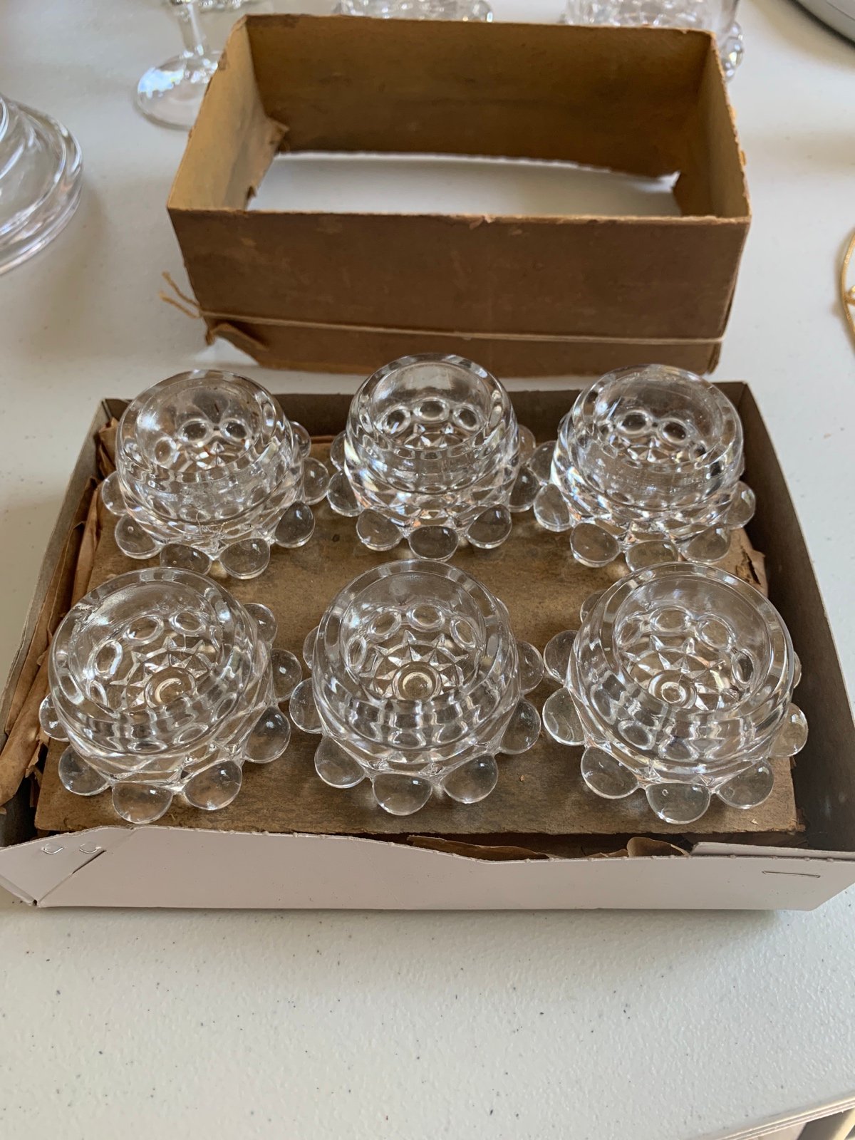 Vintage Atlas salt cellars. Complete box set of 12