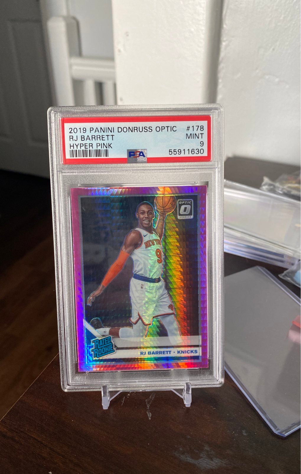 RJ Barrett Rookie Card. Hyper Pink Optic PSA 9