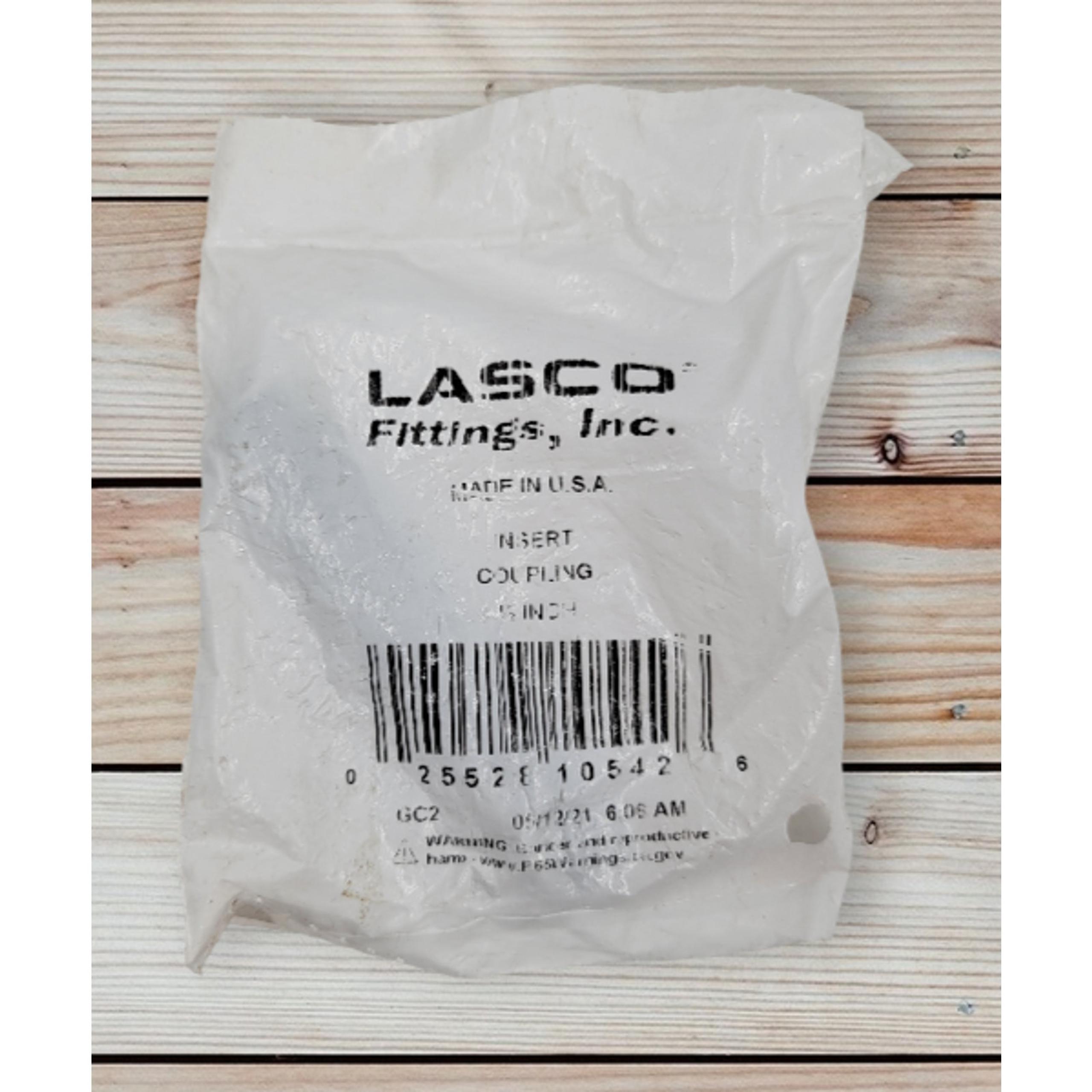 Lasco Schedule 40 1/2" Insert x 1/2" Dia. Insert PVC Water Pipe Coupling