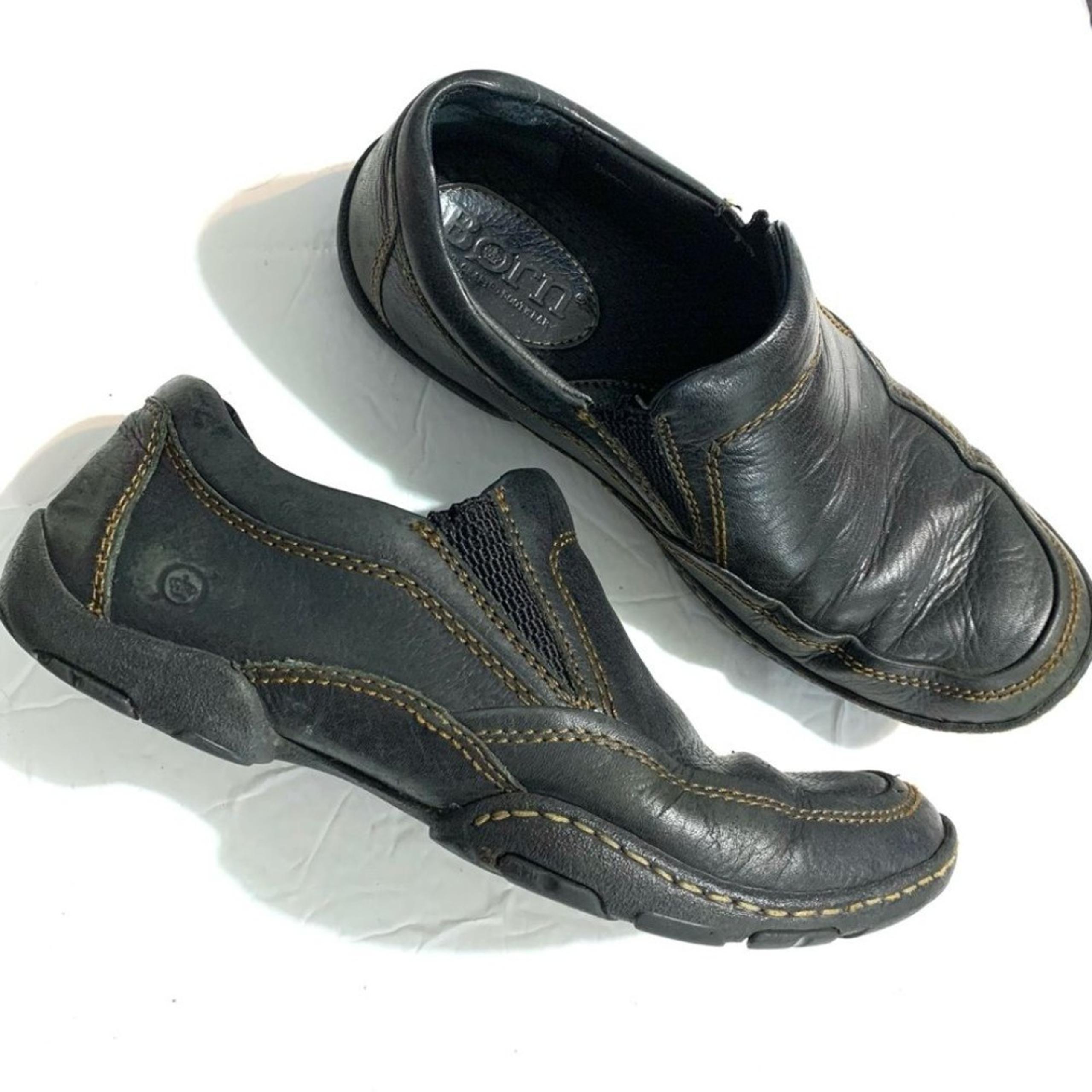 Born Loafer size 8 Men's Leather Black Slip On Sneaker Comfort Casual Shoes