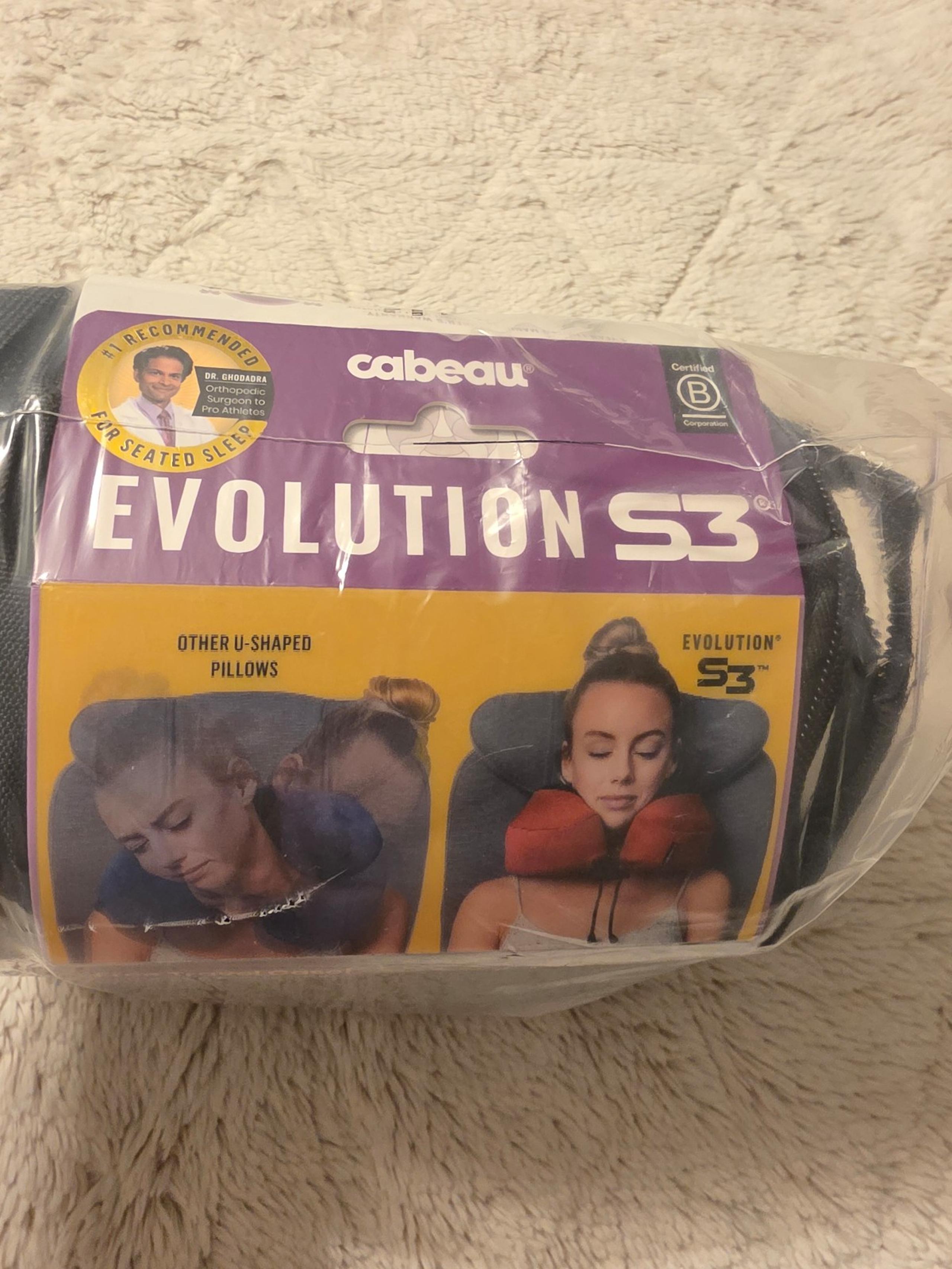 CABEAU Evolution S3 Travel Neck Pillow Memory Foam Neck Support Adjustable Clasp