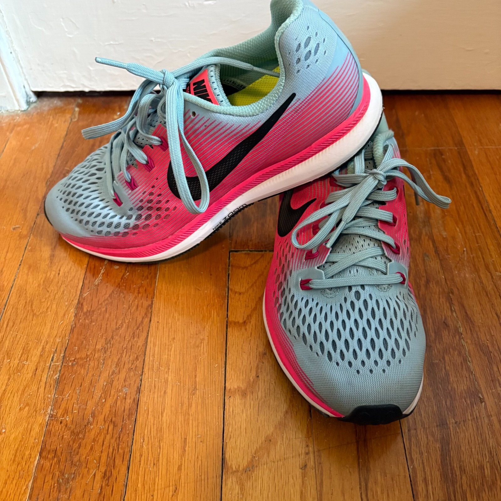 Nike Air Zoom Pegasus 34 Women's 10 Running Shoe Mica Blue Racer Pink 880560-406