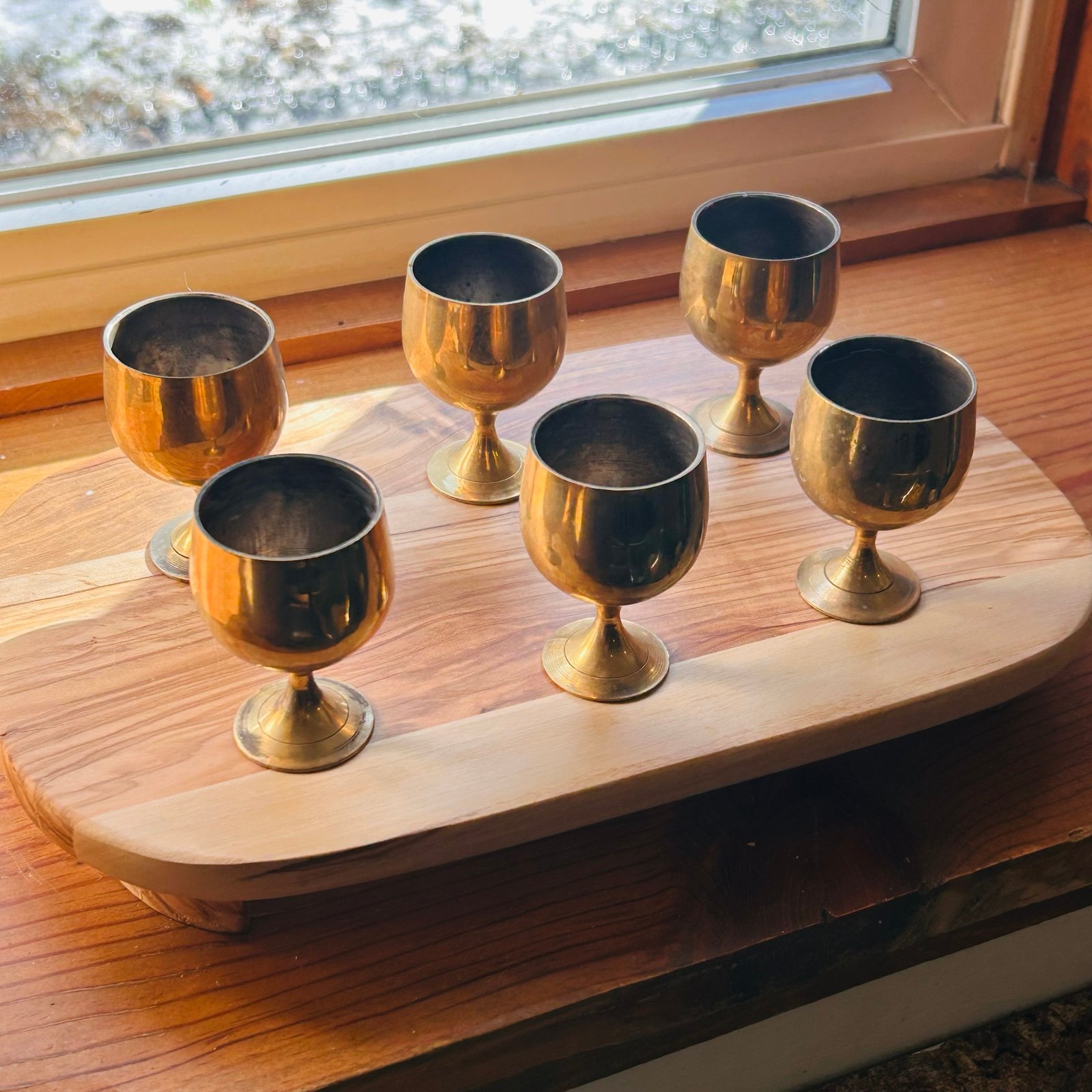 Brass brass mini goblets