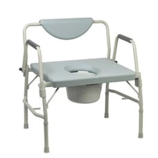 McKesson Bariatric Commode Chair Drop Arm Steel Padded Back up to 1000 lbs