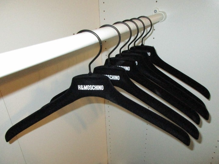 MOSCHINO H&M 6 PCS OF BLACK VELVET FANCY CLOTHES HANGERS