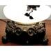 Vtg Gone with the Wind White Glass Table Lamp w/Brass Floral Design Shade 23 T