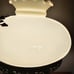 Vtg Gone with the Wind White Glass Table Lamp w/Brass Floral Design Shade 23 T
