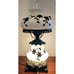 Vtg Gone with the Wind White Glass Table Lamp w/Brass Floral Design Shade 23 T