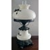 Vtg Gone with the Wind White Glass Table Lamp w/Brass Floral Design Shade 23 T