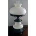Vtg Gone with the Wind White Glass Table Lamp w/Brass Floral Design Shade 23 T
