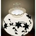 Vtg Gone with the Wind White Glass Table Lamp w/Brass Floral Design Shade 23 T